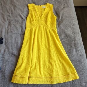 Bright Yellow Calvin Klein V Neck Dress, 6